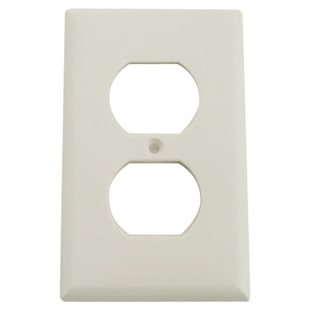 Receptacle Wallplate, 412 In L, 234 In W, 1 Gang, Thermoset, White, HighGloss